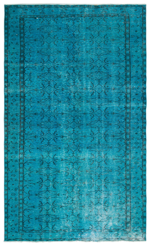 Atina Turquoise Vintage Wool Handmade Area Rug 5'10" x 9'6"