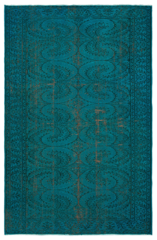 Atina Turquoise Vintage Wool Handmade Area Rug 5'5" x 9'11"