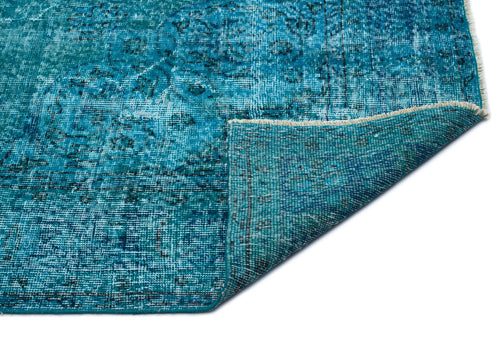 Atina Turquoise Vintage Wool Handmade Area Rug 7'2" x 10'2"