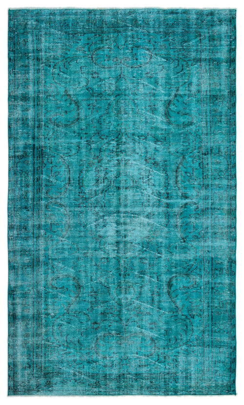 Atina Turquoise Vintage Wool Handmade Area Rug 5'4" x 8'11"