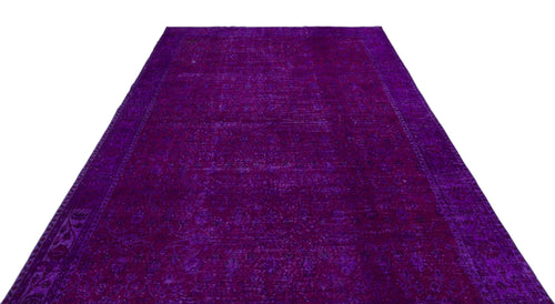 Atina Purple Vintage Wool Handmade Area Rug 7'3" x 10'4"