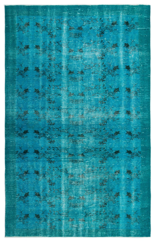 Atina Turquoise Vintage Wool Handmade Area Rug 5'6" x 8'8"
