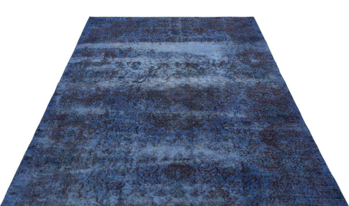 Atina Blue Vintage Wool Handmade Area Rug 5'7" x 8'8"