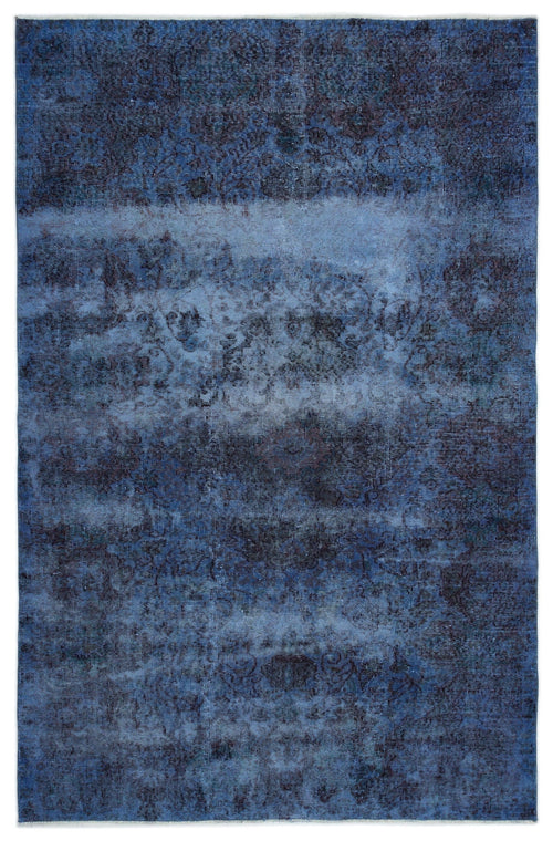 Atina Blue Vintage Wool Handmade Area Rug 5'7" x 8'8"