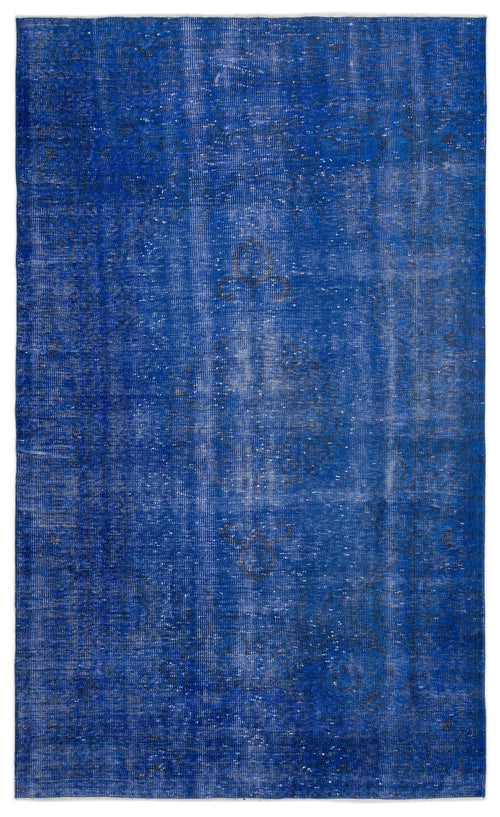 Atina Blue Vintage Wool Handmade Area Rug 5'8" x 9'2"