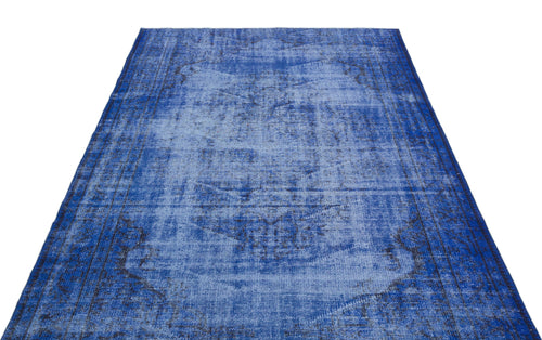 Atina Blue Vintage Wool Handmade Area Rug 5'4" x 8'10"