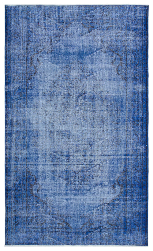 Atina Blue Vintage Wool Handmade Area Rug 5'4" x 8'10"