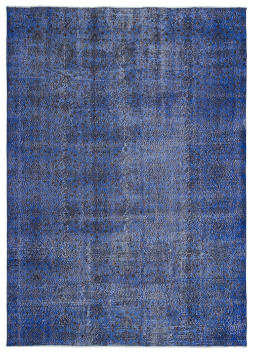 Atina Blue Vintage Wool Handmade Area Rug 6'10" x 9'7"