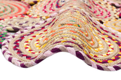 Jute Knit Rug - Geometric Pattern Woven Jute Floor Rug With Soft Texture