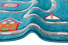 Lauterach Blue Figured Kids Rug