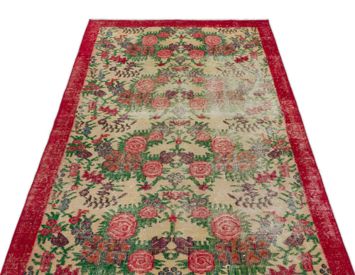 Atina Cream Vintage Wool Handmade Area Rug 3'7" x 6'8"