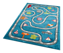 Lauterach Blue Figured Kids Rug