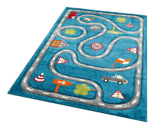 Lauterach Blue Figured Kids Rug