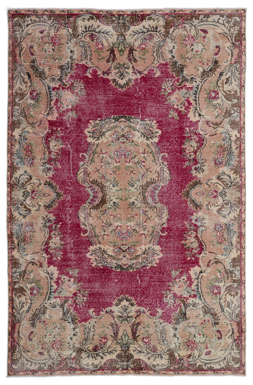 Atina Red Vintage Wool Handmade Area Rug 6'2" x 9'7"