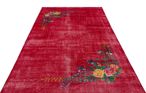 Atina Red Vintage Wool Handmade Area Rug 5'5" x 9'3"