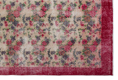 Atina Red Floral Wool Handmade Area Rug 6'11" x 10'5"
