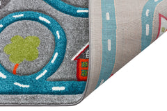 Kids Grey Rug – Soft Kids Carpet With Figured Pattern, Dust Free & Anti Slip