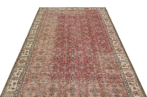 Atina Beige Vintage Wool Handmade Area Rug 4'10" x 9'7"