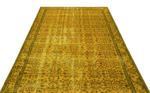 Atina Yellow Vintage Wool Handmade Area Rug 5'8" x 9'8"