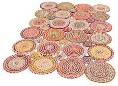 Jute Knit Rug - Geometric Pattern Woven Jute Floor Rug With Soft Texture