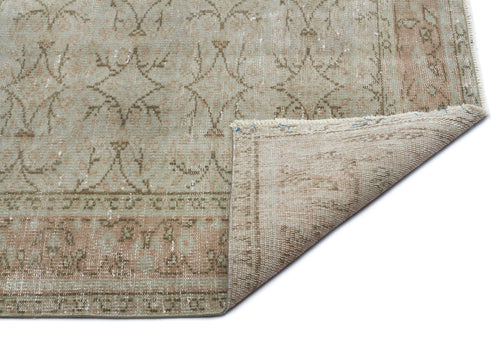 Atina Green Vintage Wool Handmade Area Rug 5'0" x 8'9"