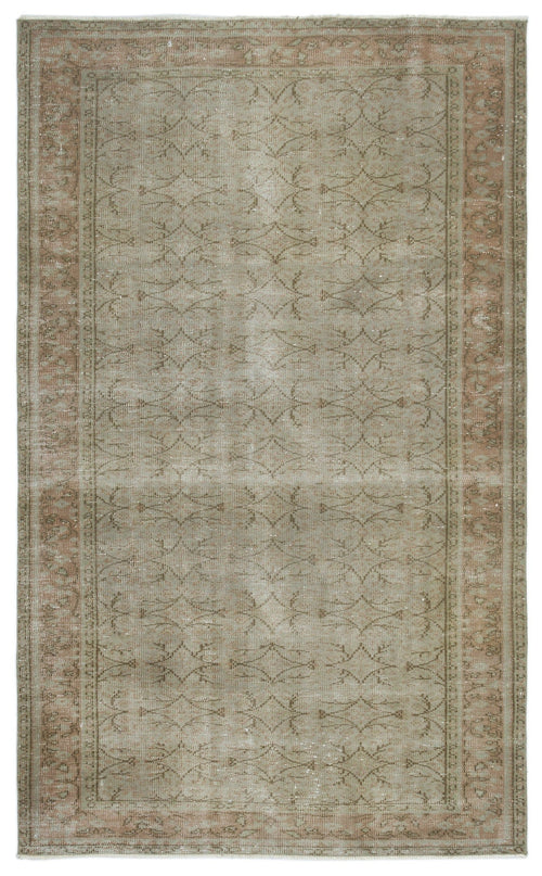 Atina Green Vintage Wool Handmade Area Rug 5'0" x 8'9"
