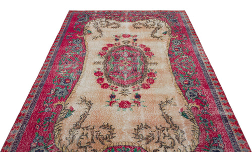 Atina Red Vintage Wool Handmade Area Rug 5'4" x 9'2"