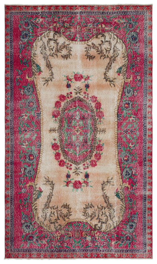 Atina Red Vintage Wool Handmade Area Rug 5'4" x 9'2"
