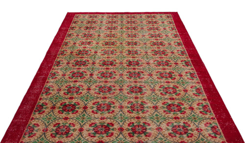 Atina Red Vintage Wool Handmade Area Rug 5'10" x 8'9"