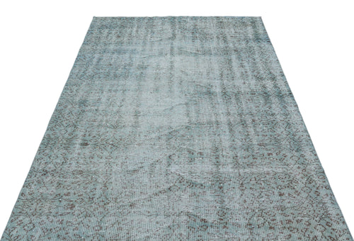 Atina Blue Vintage Wool Handmade Area Rug 4'10" x 8'7"