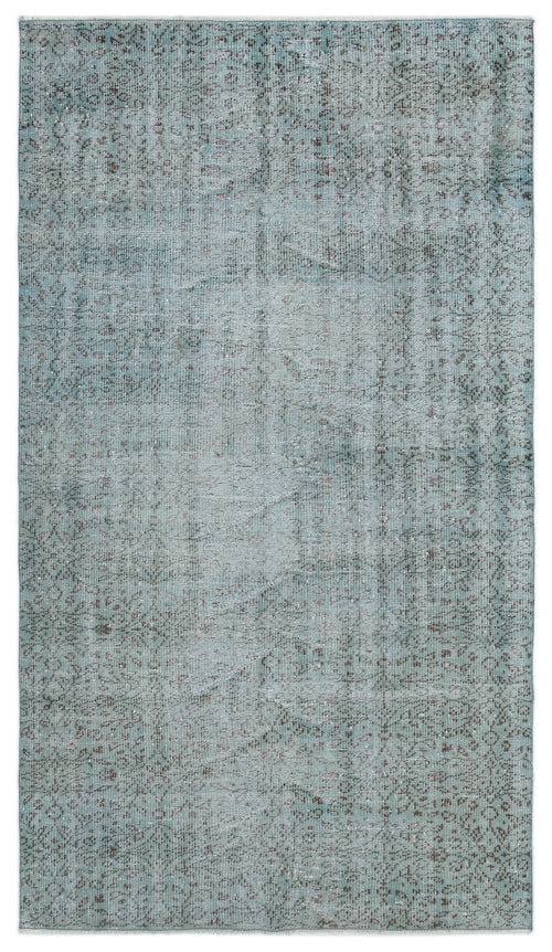 Atina Blue Vintage Wool Handmade Area Rug 4'10" x 8'7"
