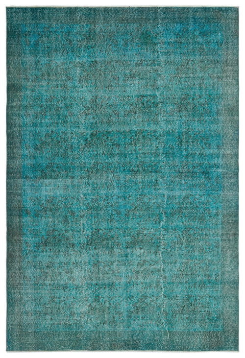 Atina Turquoise Vintage Wool Handmade Area Rug 6'11" x 10'1"