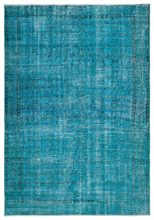 Atina Turquoise Vintage Wool Handmade Area Rug 6'7" x 9'5"