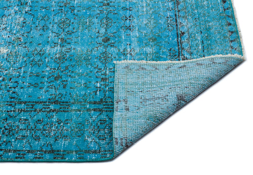 Atina Turquoise Vintage Wool Handmade Area Rug 6'7" x 9'5"