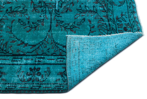 Atina Turquoise Vintage Wool Handmade Area Rug 5'10" x 8'0"