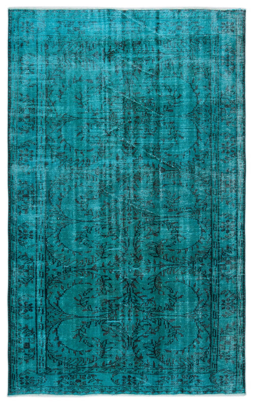 Atina Turquoise Vintage Wool Handmade Area Rug 5'10" x 8'0"