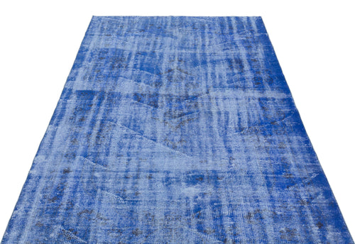 Atina Blue Vintage Wool Handmade Area Rug 5'1" x 8'6"