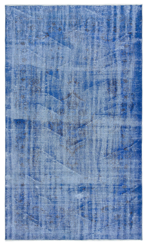 Atina Blue Vintage Wool Handmade Area Rug 5'1" x 8'6"