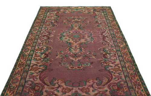 Atina Red Vintage Wool Handmade Area Rug 4'11" x 9'1"