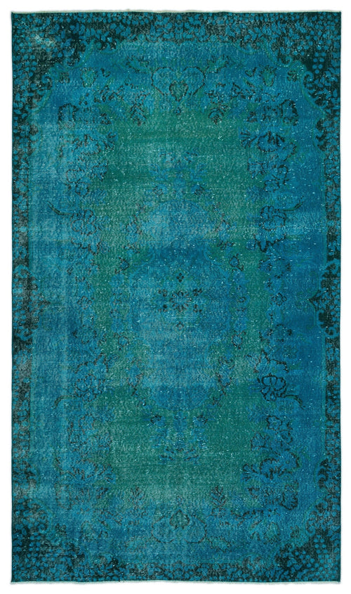 Atina Turquoise Vintage Wool Handmade Area Rug 5'9" x 9'8"