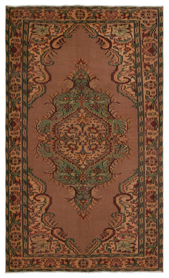 Atina Brown Classic Wool Handmade Area Rug 5'1" x 8'6"