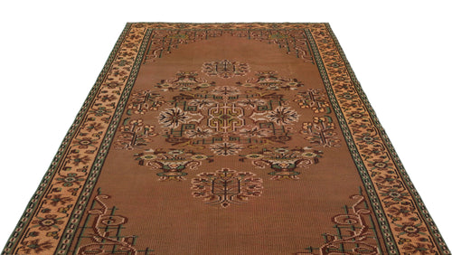 Atina Brown Vintage Wool Handmade Area Rug 6'1" x 8'11"