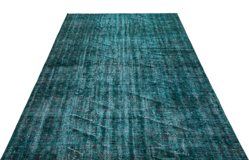 Atina Turquoise Vintage Wool Handmade Area Rug 5'3" x 9'1"
