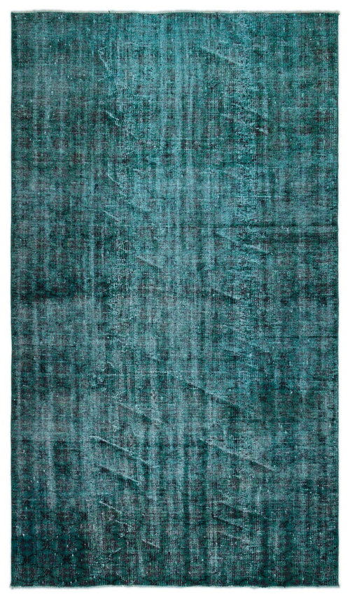 Atina Turquoise Vintage Wool Handmade Area Rug 5'3" x 9'1"