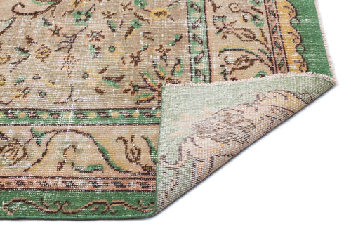 Atina Beige Classic Wool Handmade Area Rug 5'11" x 9'3"