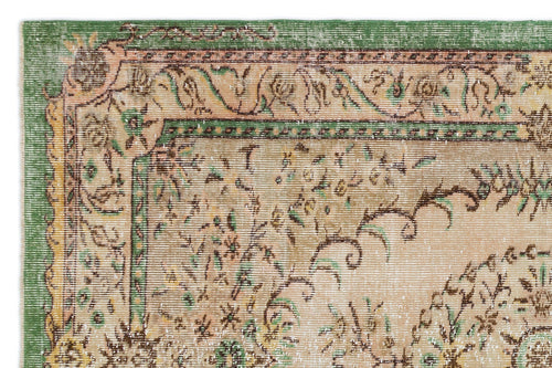 Atina Beige Classic Wool Handmade Area Rug 5'11" x 9'3"