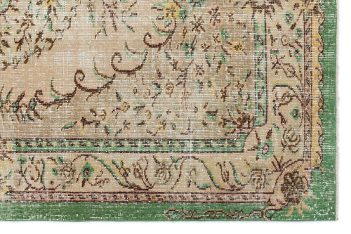 Atina Beige Classic Wool Handmade Area Rug 5'11" x 9'3"