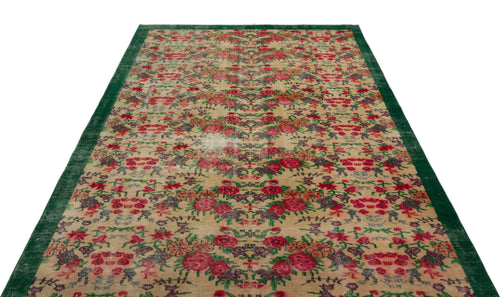 Atina Cream Vintage Wool Handmade Area Rug 5'11" x 9'10"