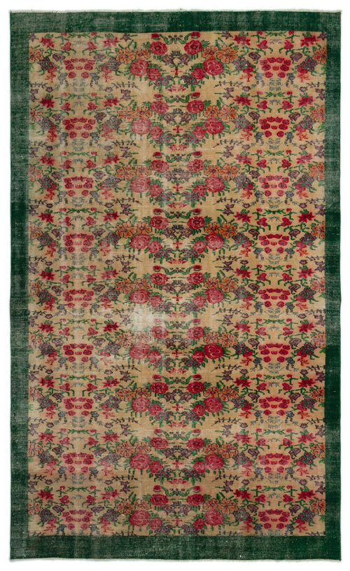 Atina Cream Vintage Wool Handmade Area Rug 5'11" x 9'10"