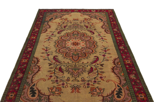 Atina Brown Vintage Wool Handmade Area Rug 5'5" x 8'3"